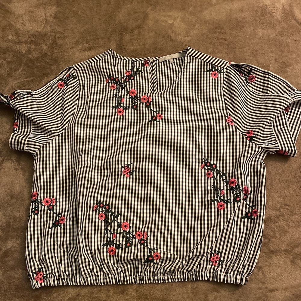 vintage plaid with roses shirt